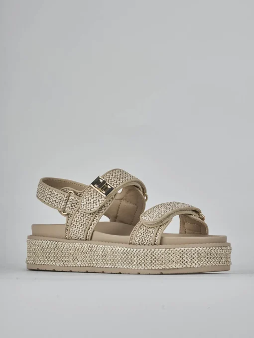 Sandali tacco 1cm pelle beige