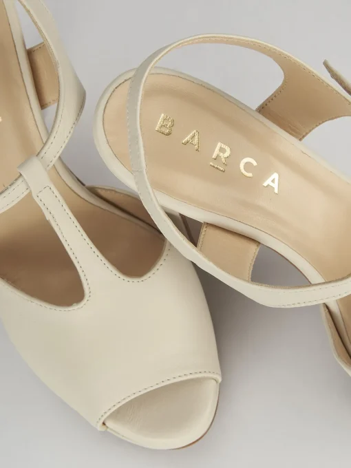 Sandali tacco 10cm pelle beige