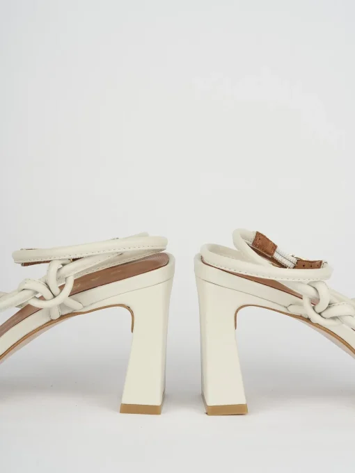 Sandali tacco 8cm pelle beige