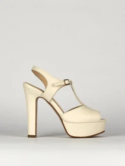 Sandali tacco 10cm pelle beige