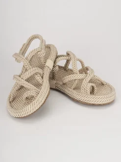Sandali tacco 1cm pelle beige