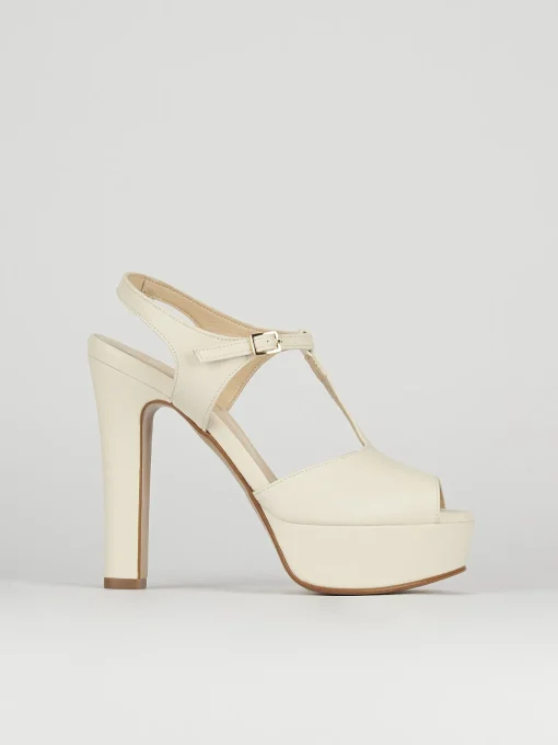 Sandali tacco 10cm pelle beige