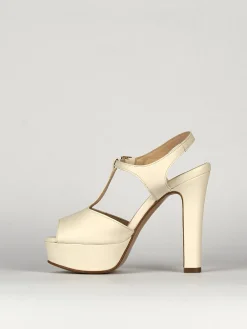 Sandali tacco 10cm pelle beige