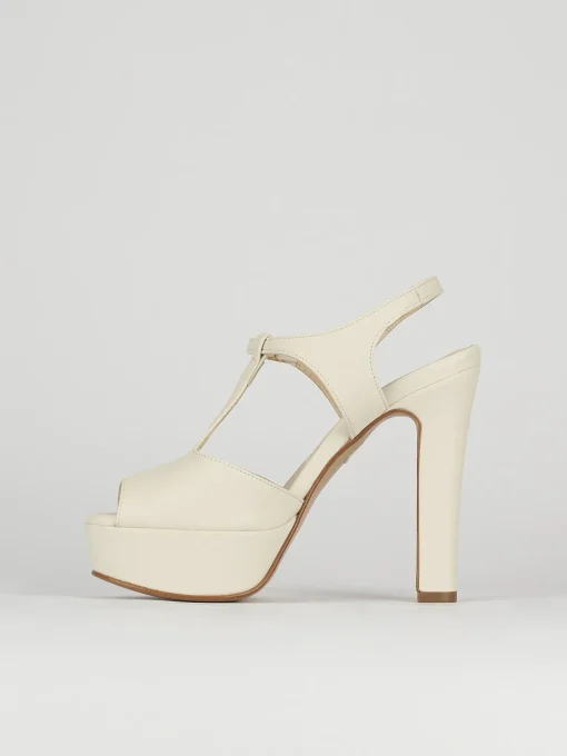 Sandali tacco 10cm pelle beige