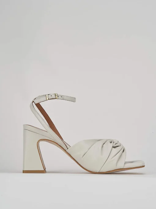 Sandali tacco 7cm pelle bianco