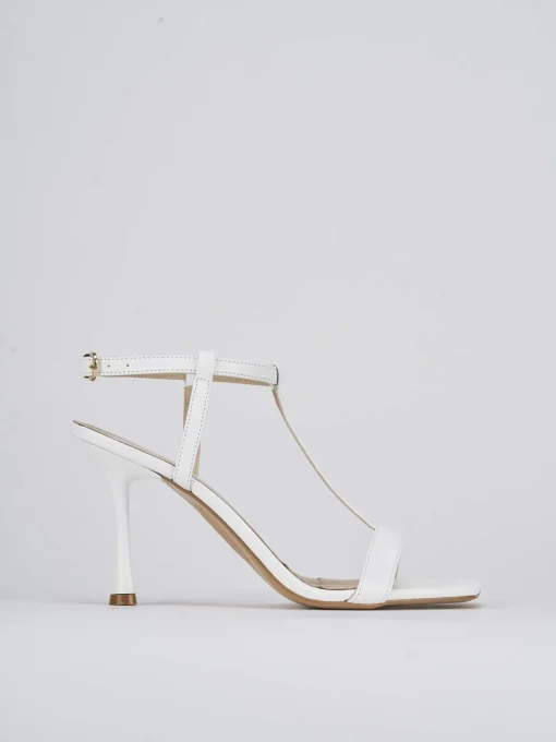 Sandali tacco 7cm pelle bianco