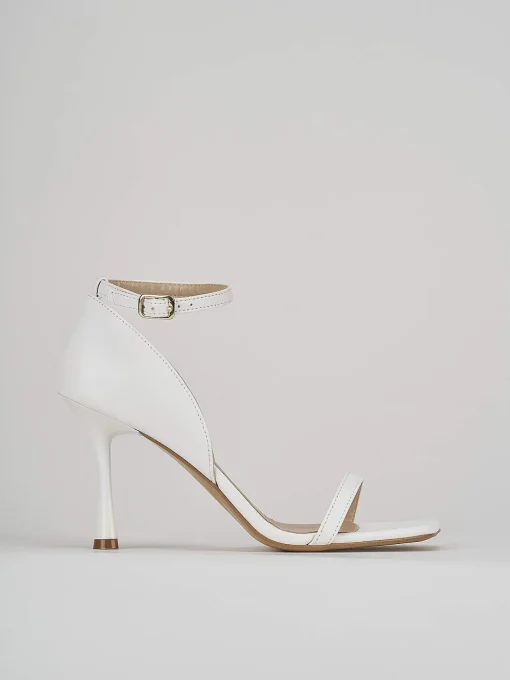 Sandali tacco 7cm pelle bianco