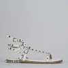 Sandali tacco 1cm pelle bianco