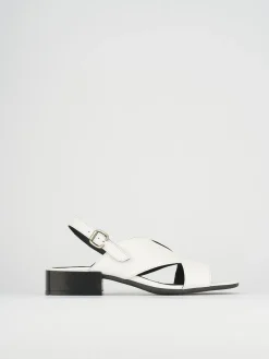 Sandali tacco 5cm pelle bianco