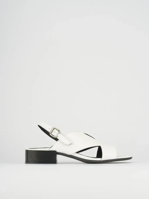 Sandali tacco 5cm pelle bianco