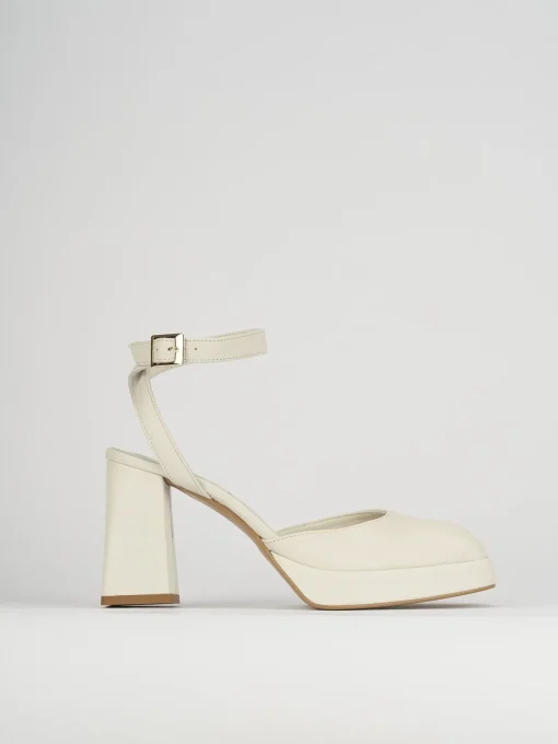 Sandali tacco 9cm pelle bianco