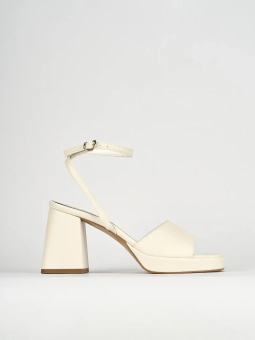 Sandali tacco 7cm pelle bianco