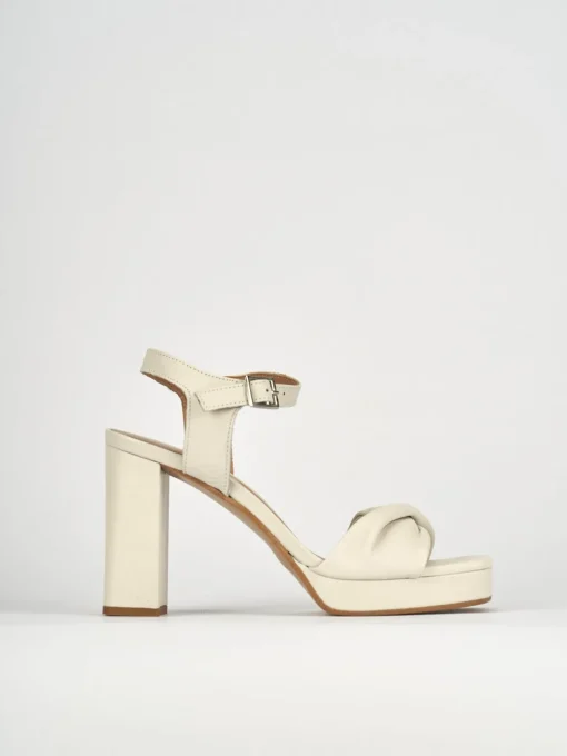 Sandali tacco 9cm pelle bianco