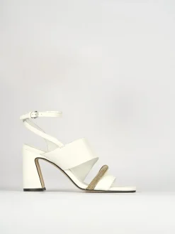 Sandali tacco 7cm pelle bianco