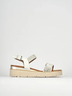 Sandali tacco 3cm pelle bianco