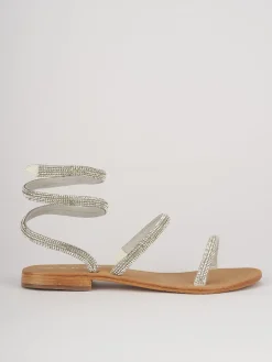 Sandali tacco 1cm pelle bianco