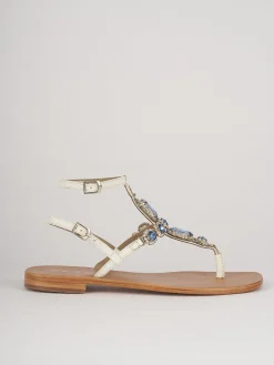 Sandali tacco 1cm pelle bianco