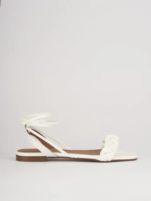 Sandali tacco 1cm pelle bianco