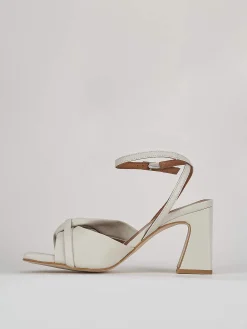 Sandali tacco 7cm pelle bianco