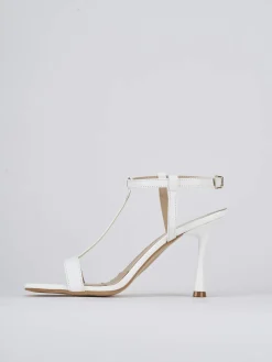 Sandali tacco 7cm pelle bianco