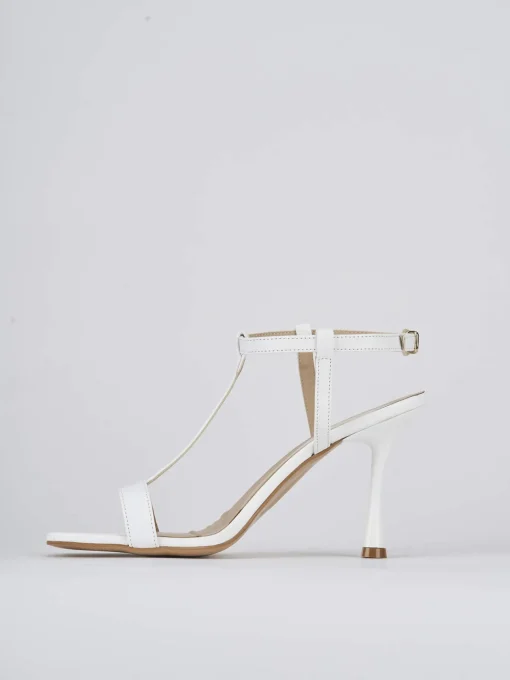 Sandali tacco 7cm pelle bianco