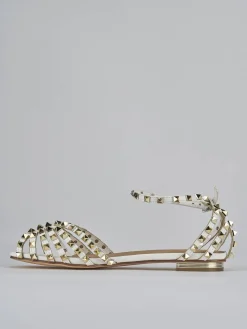 Sandali tacco 1cm pelle bianco