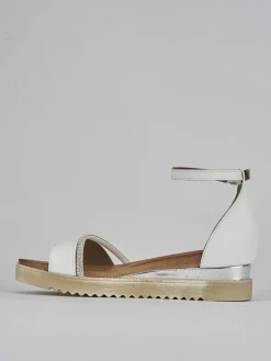 Sandali tacco 2cm pelle bianco