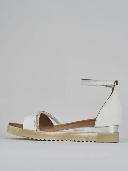 Sandali tacco 2cm pelle bianco