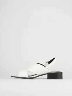 Sandali tacco 5cm pelle bianco