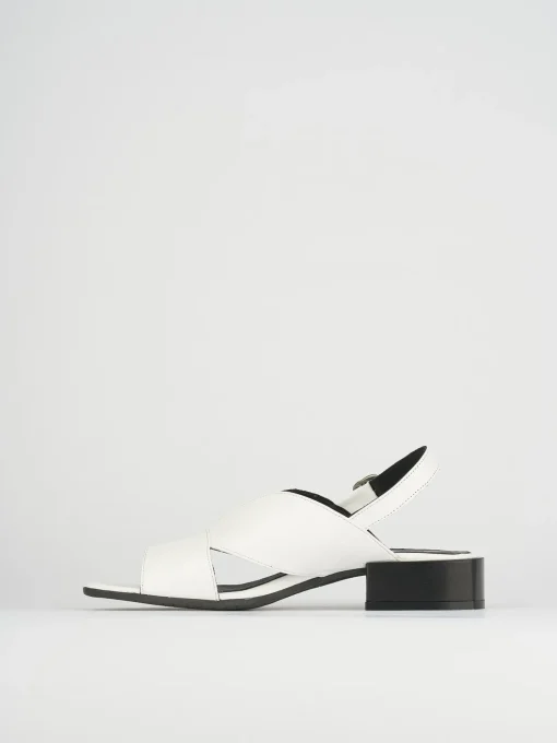 Sandali tacco 5cm pelle bianco