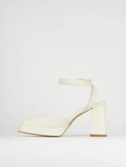 Sandali tacco 9cm pelle bianco