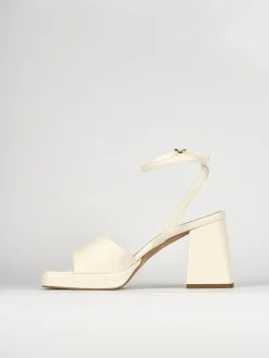 Sandali tacco 7cm pelle bianco