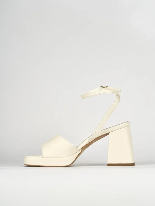 Sandali tacco 7cm pelle bianco