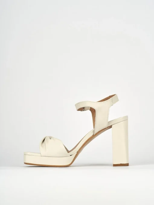 Sandali tacco 9cm pelle bianco