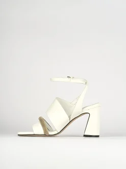 Sandali tacco 7cm pelle bianco