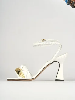 Sandali tacco 9cm pelle bianco