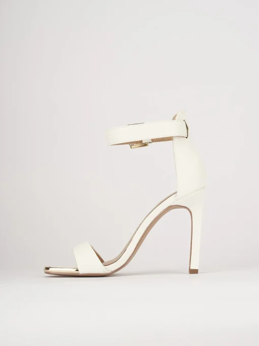 Sandali tacco 7cm pelle bianco