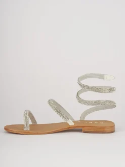 Sandali tacco 1cm pelle bianco