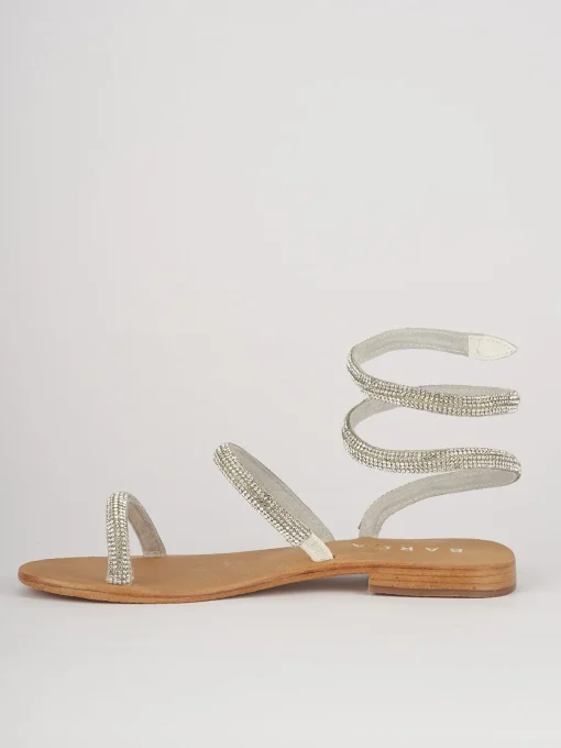 Sandali tacco 1cm pelle bianco