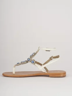 Sandali tacco 1cm pelle bianco