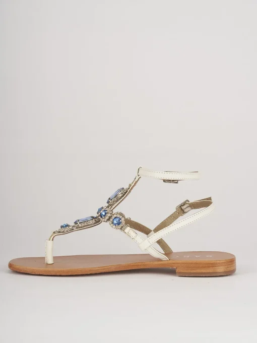 Sandali tacco 1cm pelle bianco