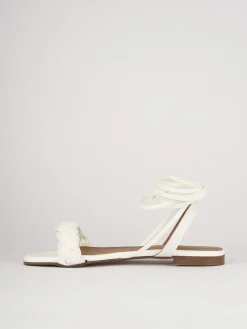 Sandali tacco 1cm pelle bianco