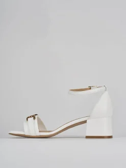 Sandali tacco 5cm pelle bianco