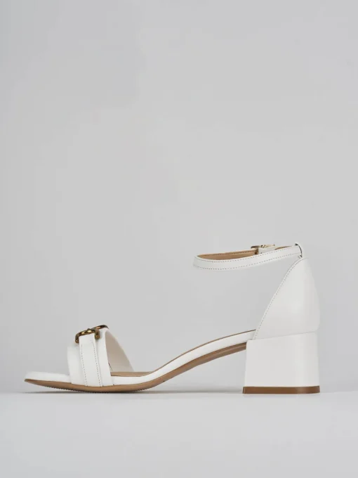 Sandali tacco 5cm pelle bianco