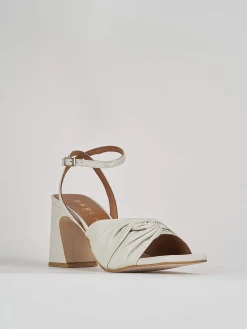 Sandali tacco 7cm pelle bianco
