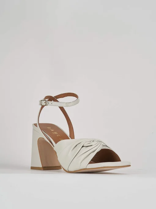 Sandali tacco 7cm pelle bianco
