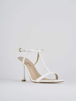Sandali tacco 7cm pelle bianco
