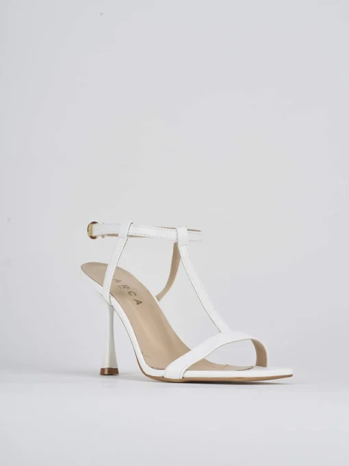 Sandali tacco 7cm pelle bianco