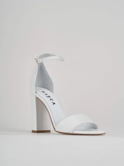 Sandali tacco 8cm pelle bianco