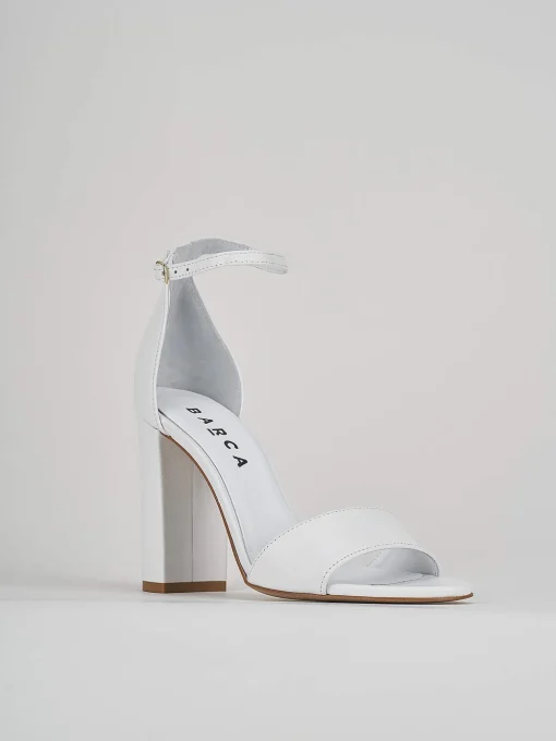 Sandali tacco 8cm pelle bianco
